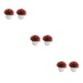 thumbnail image 4 of Cateissary 2 unids/set Pot Bonsai Ornament Versatile Home Decor Companion Faux Grass para decoración Potted Simulation rojo brillante Type1 NO1, 4 of 6