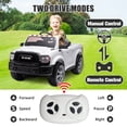 thumbnail image 3 of Ram Ride on Car Toys, 12V RAM 2500 Powered Ride on Toy Truck with Remote Control, Electric Car for Kids Girls 3-5 w/ Bluetooth, Rear Storage Trunk, Safety Belt, Rear Wheel Suspension, White, 3 of 8