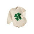 thumbnail image 2 of Citgeett Spring St. Patrick's Day Infant Baby Boys Girls Bodysuit 3M 6M 12M 18M Long Sleeve Clover Fall Jumpsuit Clothes, 2 of 10
