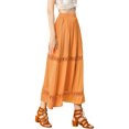thumbnail image 3 of Falda Maxi Allegra K Con Encaje y Cintura Elástica Vintage Swing A-Line Naranja XL, 3 of 6