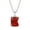 Honggang July, variant on S925 Sterling Silver Rectangular Zircon Pendant Twelve Birthstone Necklace