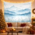 thumbnail image 3 of Misty Mountain Forest and Lake Scene with Wildflowers, Calming Watercolor for Nature Lovers, Tranquil Wall Art Decor, Housewarming Gift, Tapestry Wall Hanging for Bedroom and Living Room, 3 of 7