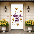 thumbnail image 5 of LUUFILx Cheers to 29 Years Birthday Backdrop Banner Party Supplies Celebration Anniversary Decoration Party Event Background Photography Props, 5 of 7
