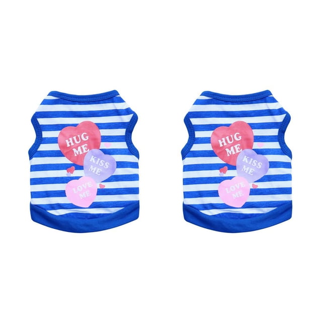 Greeniant Clothing T-shirt Summer Vests Pattern Stripes Printing Accessories Beauty Round Apparel Costume for Pet Dogs Teddy Type1 NO1