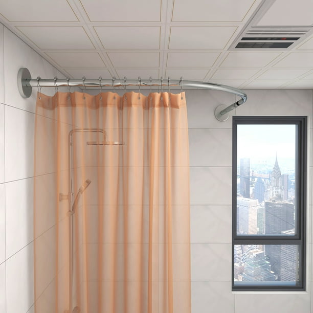 Protalwell Corner Shower Curtain Rod, Stainless Steel SUS304 L Shaped