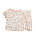 thumbnail image 1 of Zpanxa Ensembles Assortis pour Filles Imprimé Manches Courtes Col Rond Chemisiers Ensemble 2 Pcs T-Shirt en Coton et Shorts 7-8 Ans, 1 of 6
