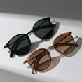 thumbnail image 4 of WTOBBY Leopard Print Fashion Sunglasses (2 Pack), Retro Black/Brown Gradient Lenses, Unisex Plain Frame Shades for Women Men,Black, 4 of 5