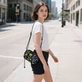 thumbnail image 5 of FORMRS Mini Crossbody Bag for Women Adjustable Rope Shoulder Casual Phone Purse, Black Cartoon Stripe, 5 of 7