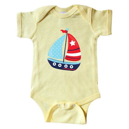 

Inktastic Sailboat Sailing Boat Sails - Red White Blue Gift Baby Boy Bodysuit