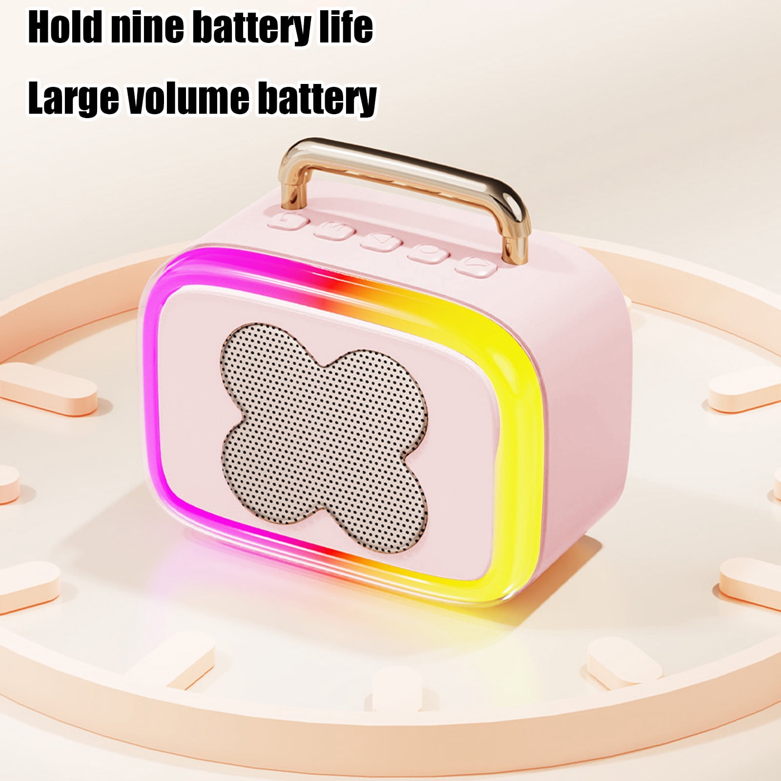 RGB Bluetooth Speaker, Bluetooth 5.3, Low Latency, Long Battery Life, Room-Filling Sound, Rechargeable Desktop Speaker with RGB Lights for Gaming & Party