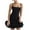 Black, variant on IROINNID Party Dresses for Women Holiday Night Summer Sleeveless Solid Square Neck Open Back Strap Dress Mini Dress,Black