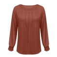thumbnail image 7 of Darzheoy Womens Tops Loungewear Pleated Solid Color Pullover Long Sleeve Comfortable T-Shirt Thermal Casual Loose Blouses, 7 of 7