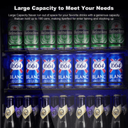 TITTLA 24 inch Beverage Refrigerator,190 Cans Beverage Cooler with metal Shelves,Under Counter Refrigerator,Silver