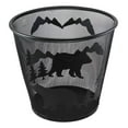 thumbnail image 2 of Rustic Black Bears By Pine Trees And Mountains Metal Wire Waste Basket Trash Bin, 2 of 3