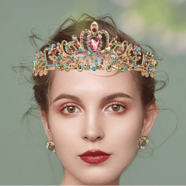 DESIGNICE Tiaras for Women,Sparkling Crystal Diamond Design 