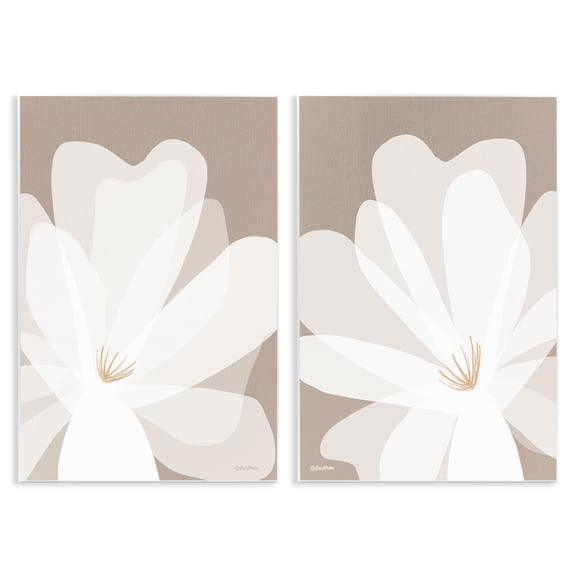 Stupell Industries Modern White Boho Flowers 2pc Wall Plaque Art Set, 10 x 15 each, by Lisa Larson