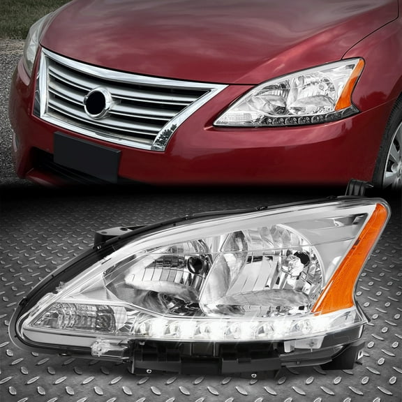 Nuvision for 2013-2015 Nissan Sentra Left Driver Side OE Style LED DRL Headlight Chrome