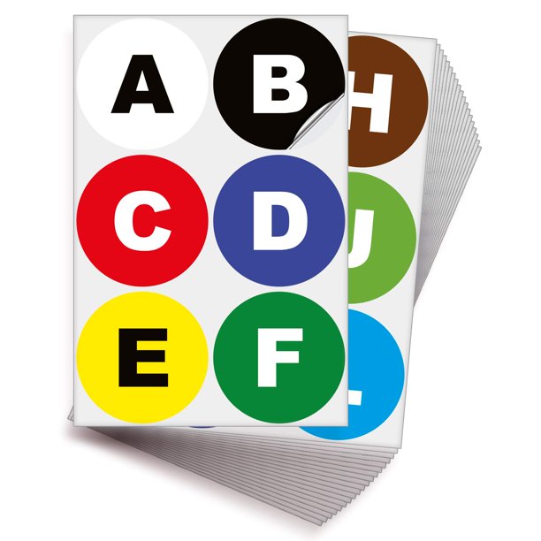 iSYFIX Multicolor Vinyl Letters Stickers 4 inch SelfAdhesive, A to Z