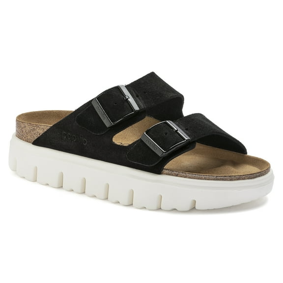 BIRKENSTOCK Arizona Chunky Suede Leather Sandals Black