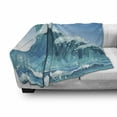 thumbnail image 3 of Tsunami Soft Flannel Fleece Throw Blanket, Exotic Ocean of a Single Sea Wave Splashes Watersport Coast Picture, Cozy Plush for Indoor and Outdoor Use, 50" x 60", Blue Turquoise, by Ambesonne, 3 of 6