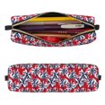 thumbnail image 2 of Fotbe Palm Tree Pattern on Red Estuche para Lápices de Cuero con Estampado, Estuche con Cremallera Resistente, Organizador Compacto y Elegante para Papelería, 2 of 7