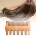 thumbnail image 3 of Comb Natural Minimalistic Peach Wood Double-sided Massage Beard Comb for Gift, 3 of 8