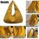 thumbnail image 4 of Bolso tote texturizado de color liso para mujer, bolso de mano de gran capacidad y versátil para llevar debajo del brazo, color caqui, 4 of 5