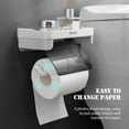 thumbnail image 4 of Paper Towel Holder With Shelf Adhesive Paper Towel Rack Toilet Roll Paper Holder Without Drilling Bathroom Toilet Paper Holder For Kitchen Bathroom, 4 of 7