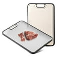 thumbnail image 1 of Binwennn Titanium Cutting Boards For Kitchen Cutting Board Double Food Grade Pure Titanium And Wheat Straw PP Dishwasher Easy To Clean Large Wire Rake Rack Small Broiler Pan Scone Pan Toaster Oven, 1 of 1