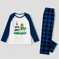 thumbnail image 3 of Blue Dinosaur Plaid Family Matching Christmas Pajamas with Is This Jolly Enough Design, Sizes NB to 6XL with Pet Outfit, 3 of 7