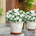thumbnail image 6 of NOGIS Artificial Fake White Flowers Plants for Outdoor Outside Winter Christmas, Faux Silk Camellia UV Resistant Realistic for Front Door Porch Patio Balcony Garden Yard Decor, 5 Bundles, 6 of 7