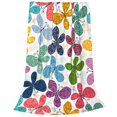 thumbnail image 2 of Fotbe Colorful Butterflies Manta de Franela Acolchonada con Estampado, Súper Suave y Esponjosa, Extra Grande para Sofá, Cama, Uso Todo el Año-60"x50", 2 of 7