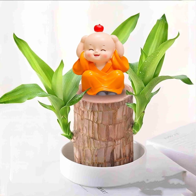 Figura De Monje Zen, Decoración De Bonsái De Resina, Adorno Para Meditación En El Hogar, Decoración Espiritual De Escritorio, Accesorio Para El Salpicadero Del Coche