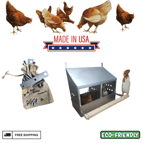Heavy Duty Galvanized 2 Hole Nesting Box for Chicken 0300107