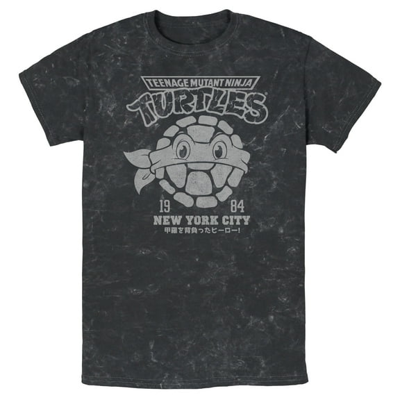 Men's Teenage Mutant Ninja Turtles New York City 1984 Logo Face Graphic Tee Black Small