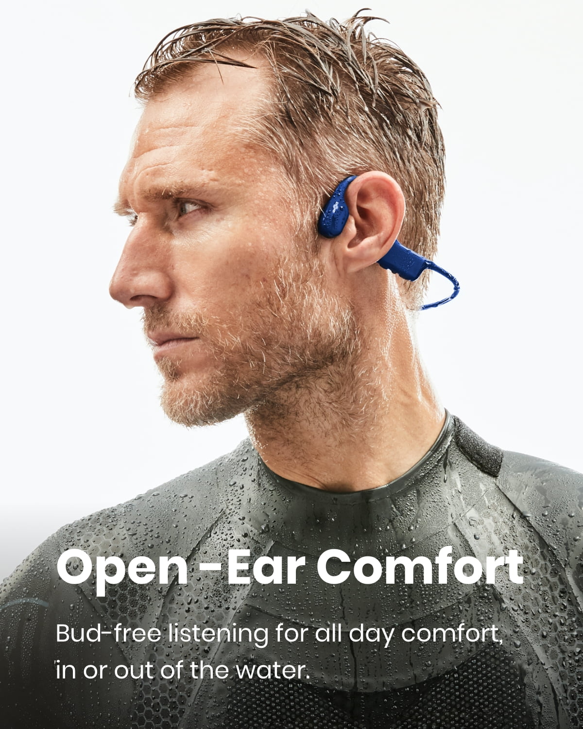  SHOKZ OpenSwim Swimming MP3 - Bone Conduction MP3 Waterproof  Headphones for Swimming - Open-Ear Wireless Headphones, No Bluetooth, with  Earplug (Black) : Electronics