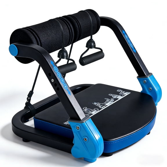 PRIJESSE Adjustable Ab Trainer Ab Machine Sit Up Exercise Equipment & Core Machine, Home Workout Equipment, with 3 Resistance Levels & 2 Elastic Rope