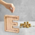 thumbnail image 5 of Fwttom Personalized Wooden Name Money Box Wooden Deposit Box Twenty Six English Letters, 5 of 5