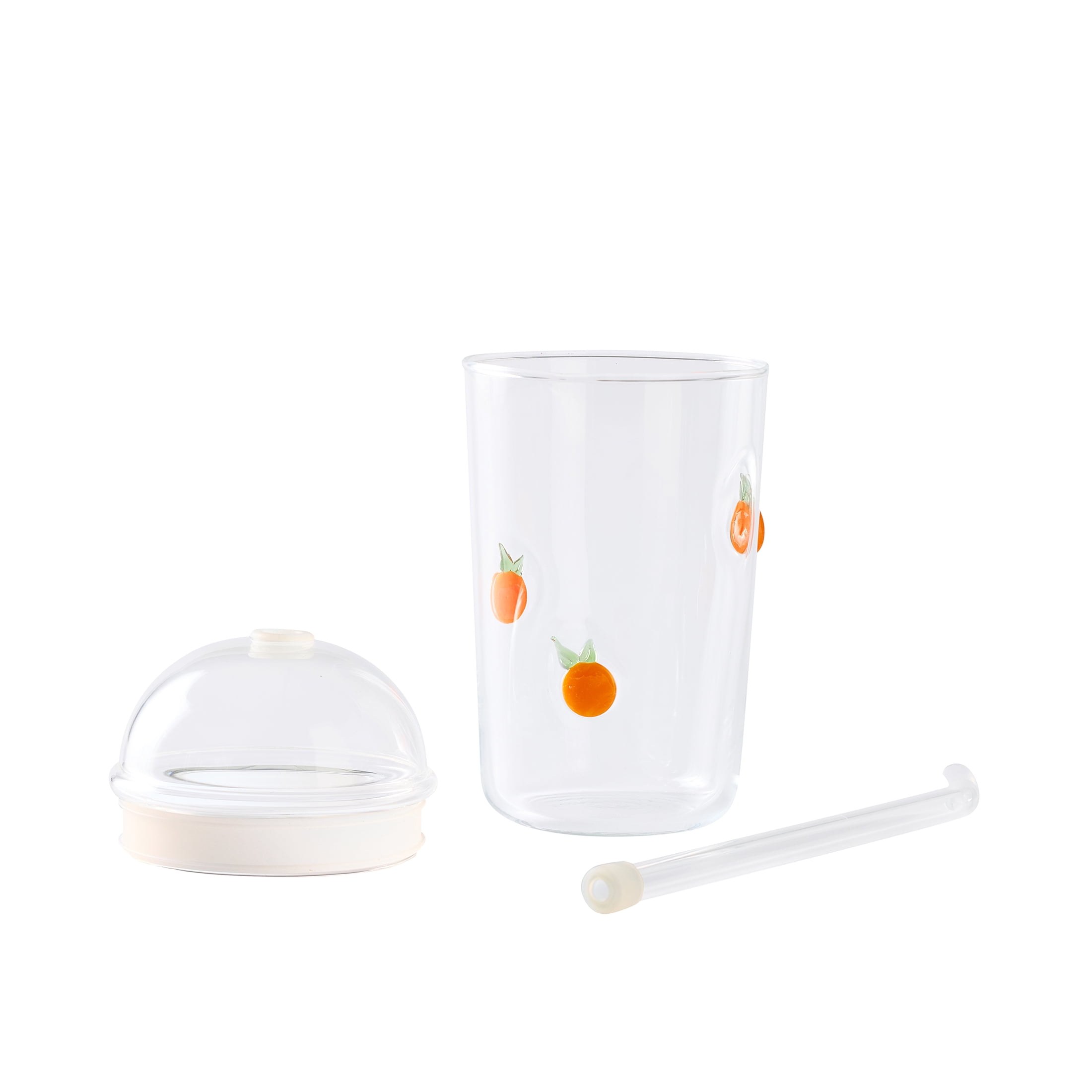 Better Homes & Gardens Glass Sipper Orange Icon with Glass Lid