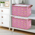 thumbnail image 2 of Yayeee Foldable Storage Basket for Shelves Waterproof Cloth Bins with Handles, Pink Doughnuts, 2 of 7