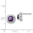 thumbnail image 3 of Primal Silver Sterling Silver Rhodium Amethyst and Diamond Post Earrings, 3 of 4