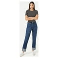 thumbnail image 6 of Free Assembly Women's Cuffed High Rise Straight Jeans, 6 of 6