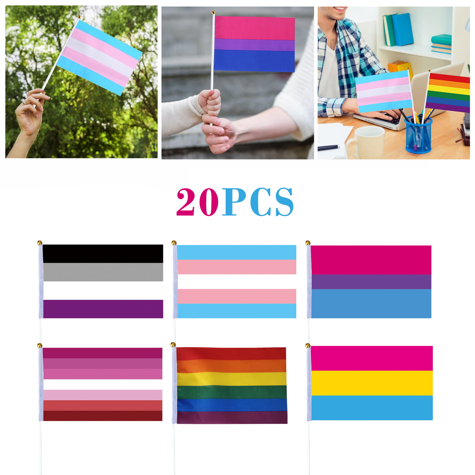 25 pc Rainbow Gay Pride Flags 8.5 x 5.5 in lgbtq glbtq USA SELLER fast shipping 