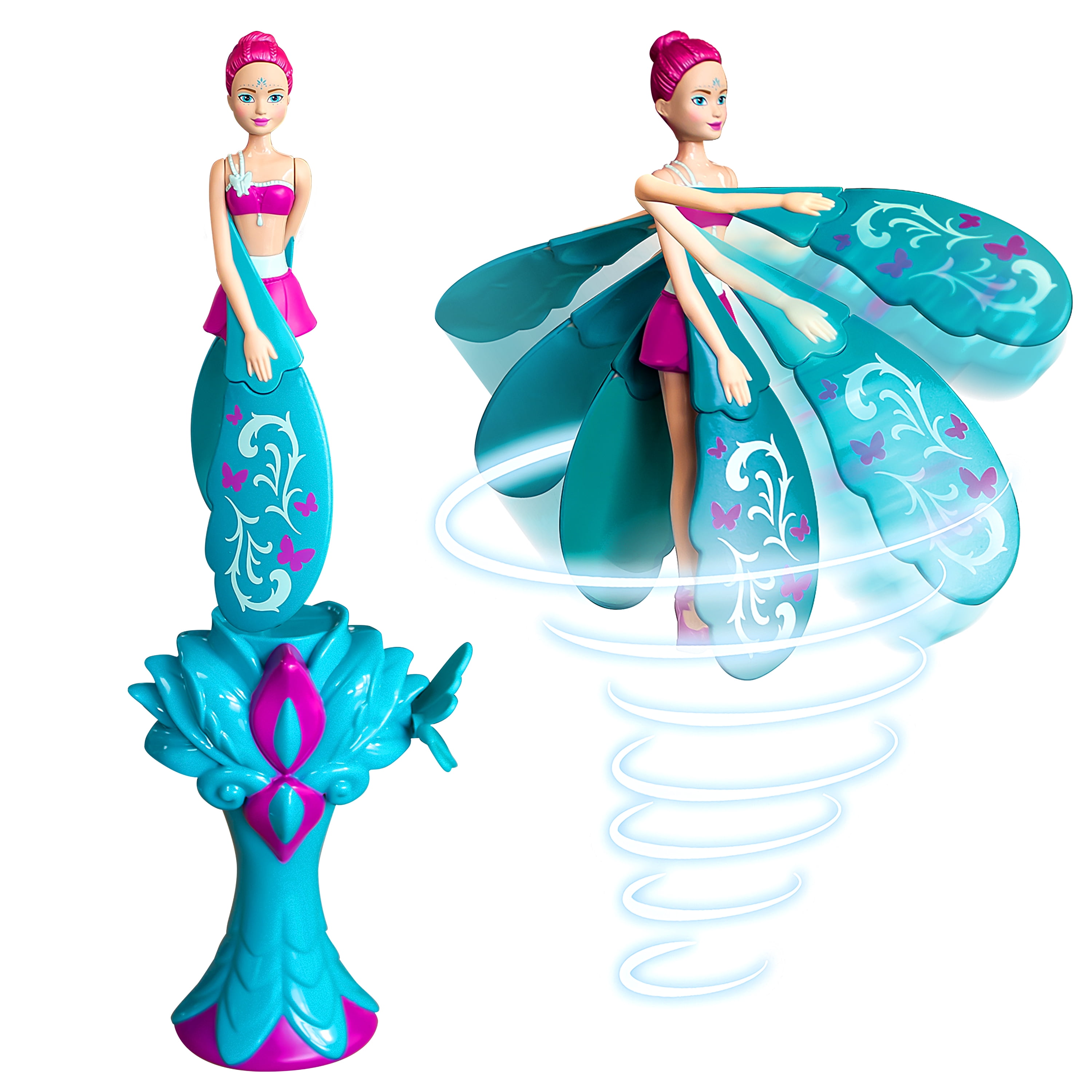 skydancers♡set Sky Dancers Butterfly Dancer Rose Doll with Launcher, Kids