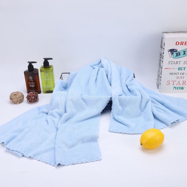 Nvzi 3 toallas de baño de vellón coral de alta densidad, para baño, que se adaptan a diversas situaciones sin esfuerzo. 27,56 x 55,12 pulgadas (azul bebé)