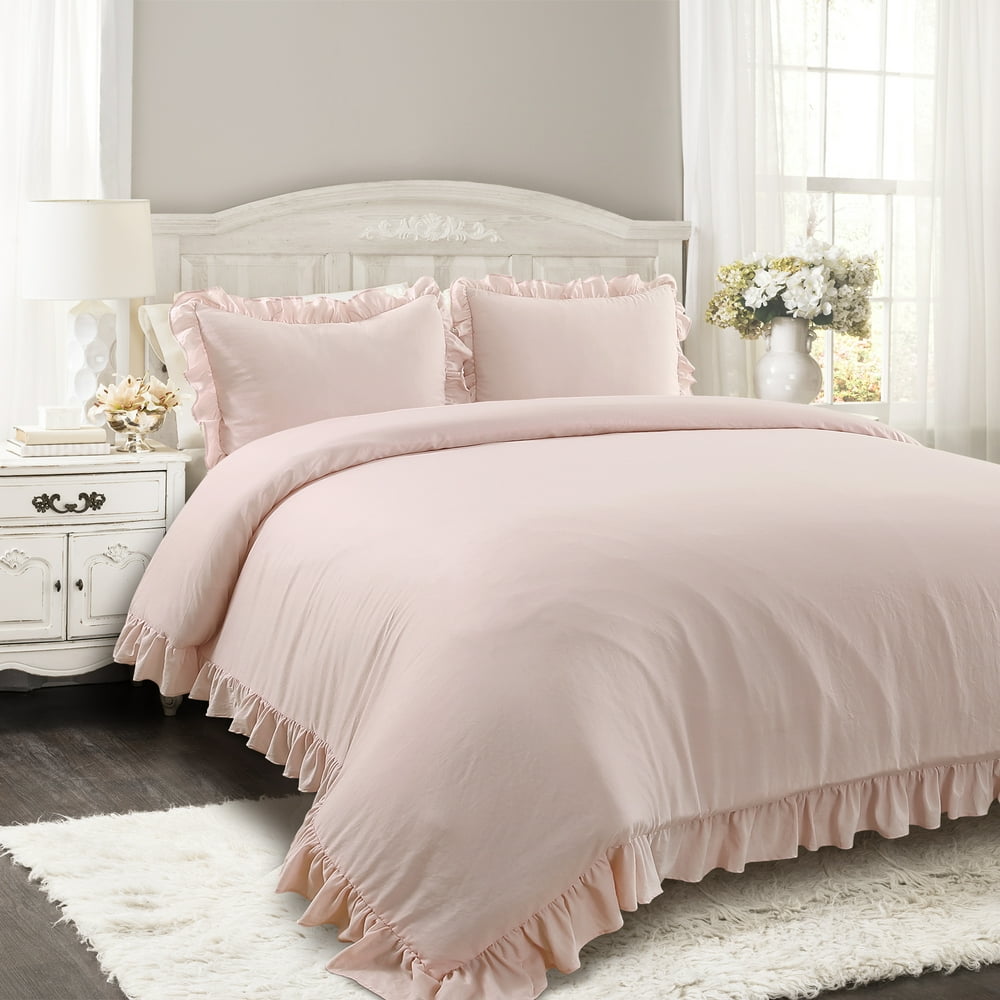 Lush Decor Reyna Textured Polyester Ruffle Detail Comforter, King