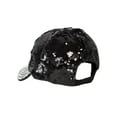 thumbnail image 3 of Womens Sequin Fashion Baseball Cap w/ Full Stoned Bill - Black, 3 of 4
