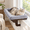 Dark Stained Wood with Gray Bed-24''L x 15''W, variant on Cat Perch For Windowsill With Bolsters (wood/gray L)