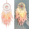 thumbnail image 2 of 2X Catcher Hanging Ornament Decor Handmade LED Lights Healing Crystals Dreamcatchers for Home Wall Decor, 2 of 3