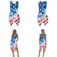 thumbnail image 3 of Whosucclay American Flag Firework Print Matching Hawaiian Outfits Men's Button Shirt Women's Summer Tank Dress Casual Loose Fit Midi, Holiday Matching Outfit for Beach Vacation Travel, S, 3 of 7